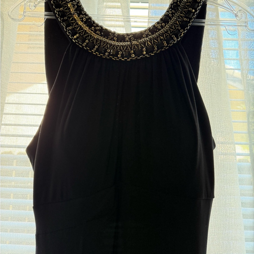 Black Evening Gown ✨ Sequin Embellished Neckline ✨ Formal Maxi Dress ✨